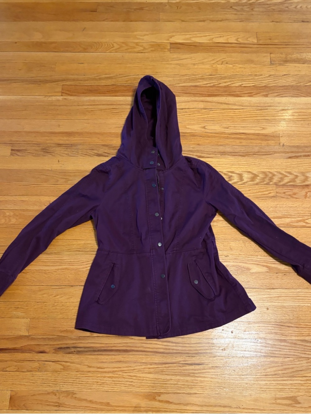 LOFT Hooded Women's Anorak Jacket in Deep Purple